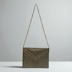 Women's Yves Saint Laurent Clutch Green/Gold Chain Shoulder Bag